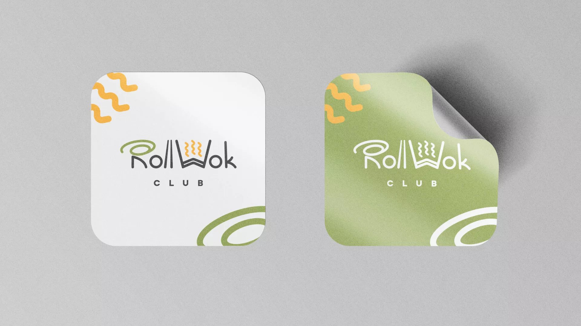Разработка логотипа и фирменного стиля суши-бара «Roll Wok Club» в Куйбышеве